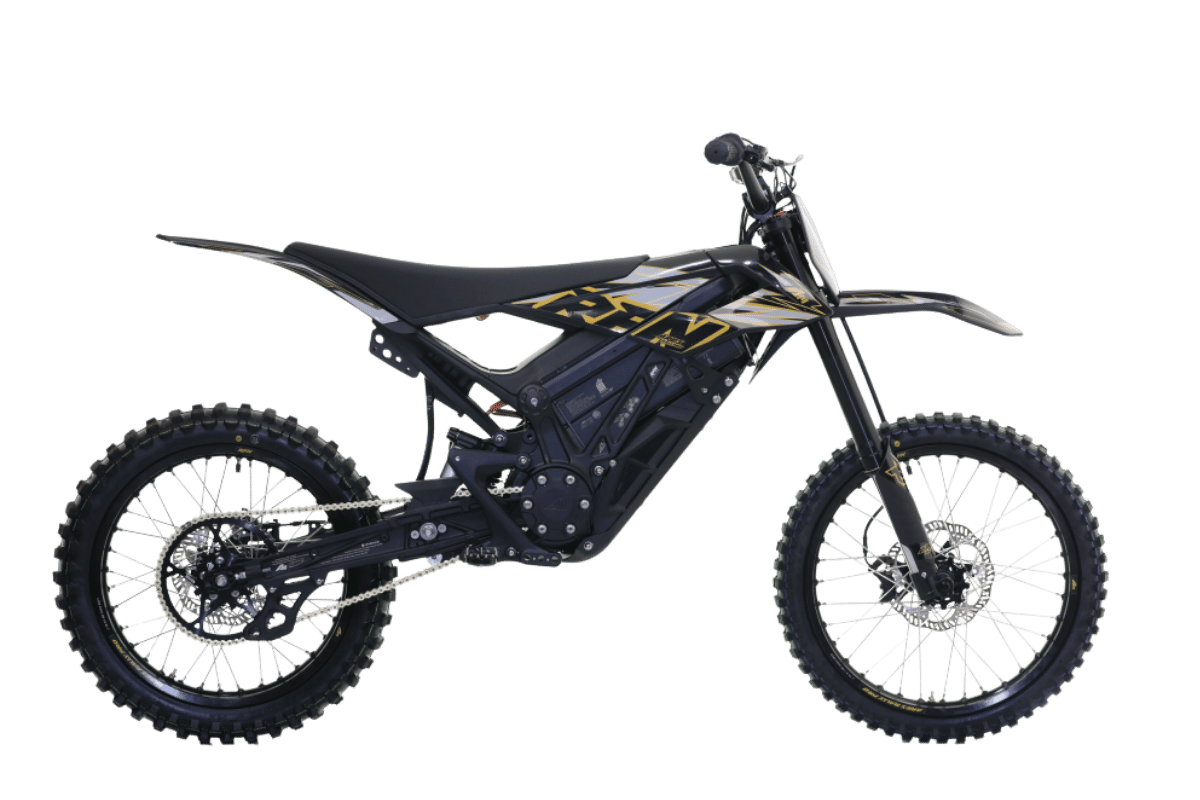 RFN Rally Pro Mark IV 2026 Red and Blue electric dirt bike side profile