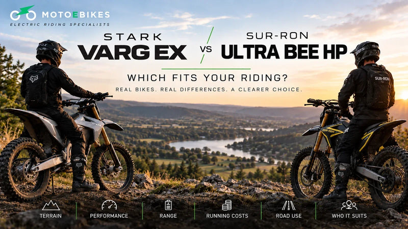 Stark VARG EX at MotoEbikes for comparison with Sur-Ron Ultra Bee HP