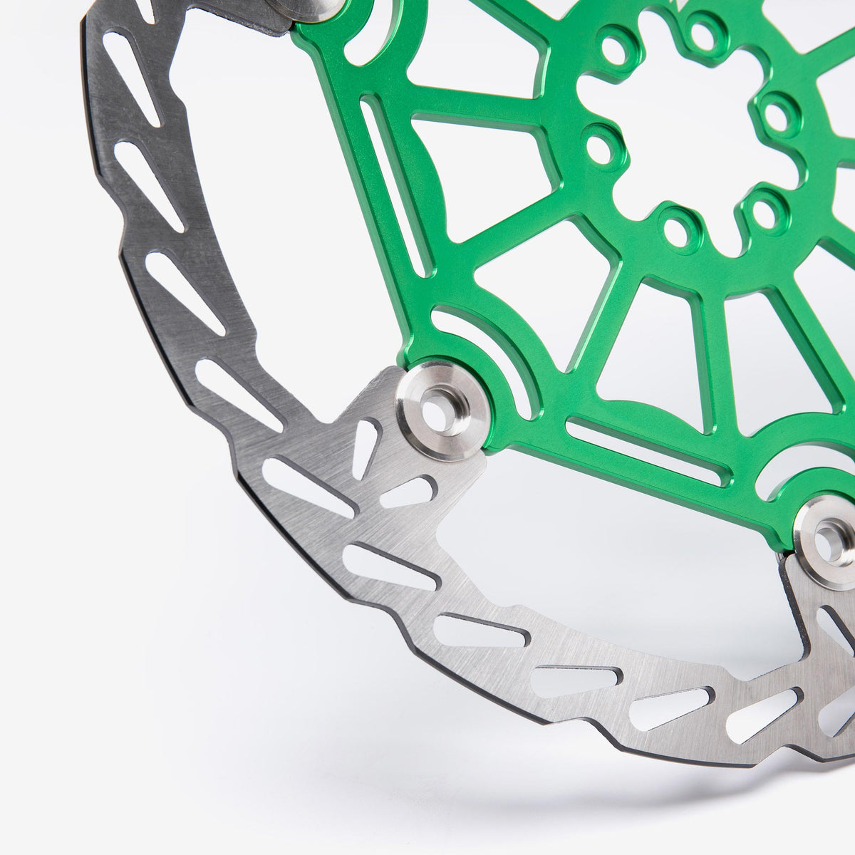 Green 250mm front brake disc for Sur-Ron Light Bee and Talaria, alternate view