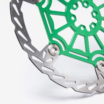 Green 250mm front brake disc for Sur-Ron Light Bee and Talaria, alternate view