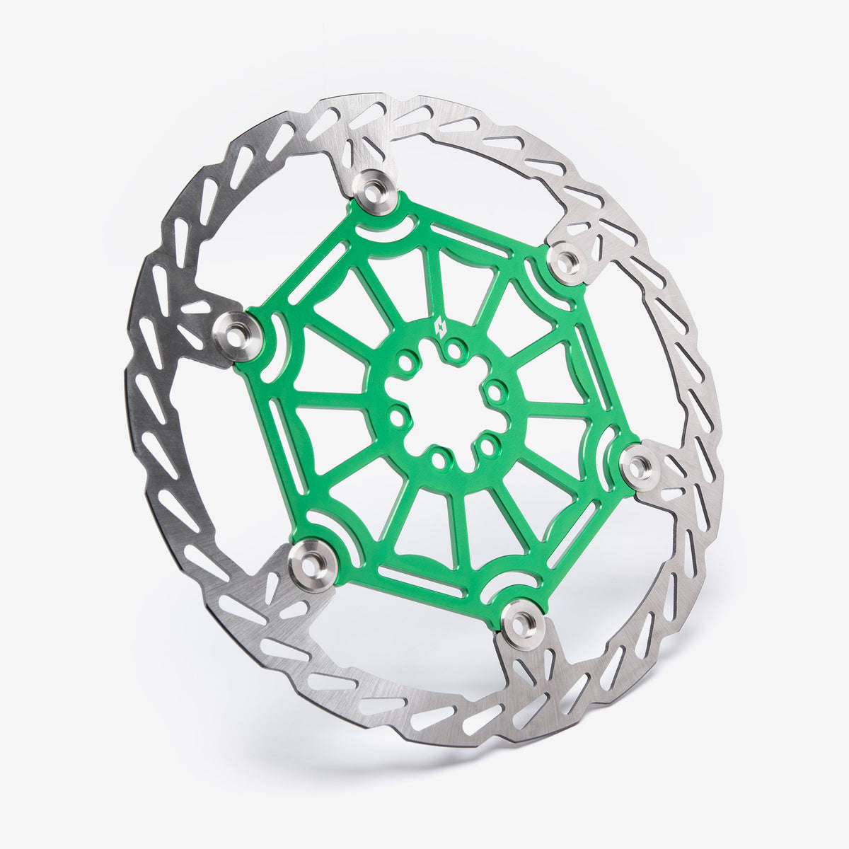 Full-E Charged 250mm front brake disc in green for Sur-Ron Light Bee and Talaria