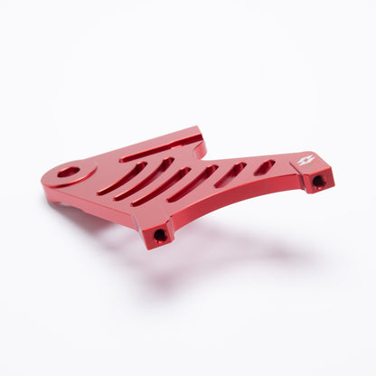 Red rear brake caliper bracket for Sur-Ron Light Bee and Talaria, alternate view