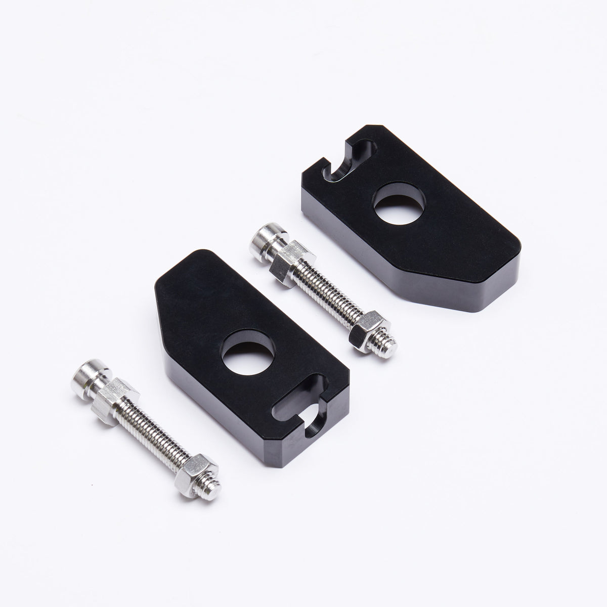 Black chain adjusters for Sur-Ron Light Bee and Talaria, alternate view