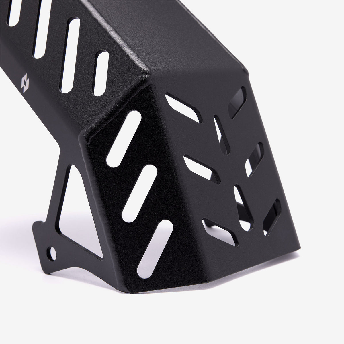 Black engine guard bashplate for Sur-Ron Light Bee, alternate view