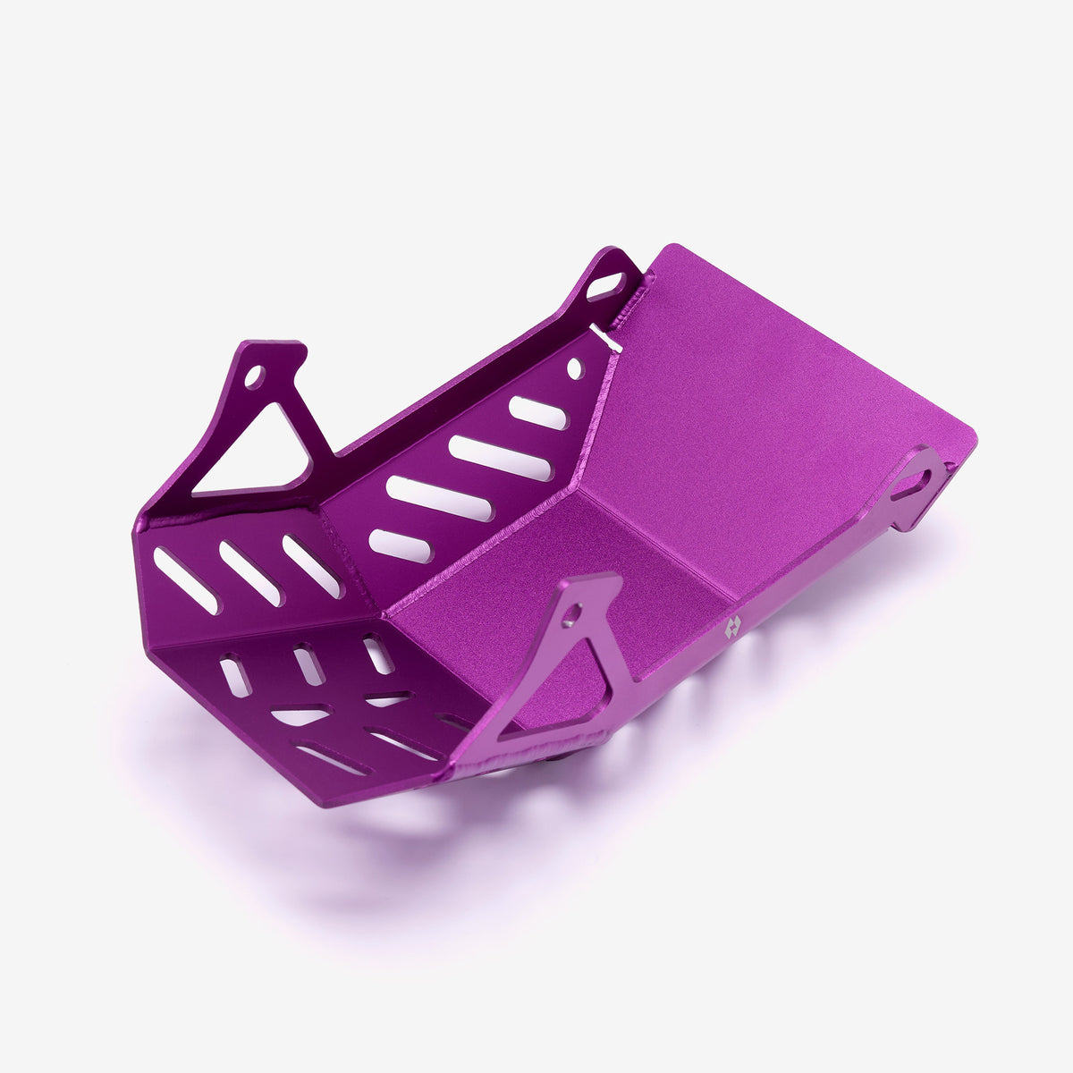 Purple engine guard bashplate for Sur-Ron Light Bee, alternate view