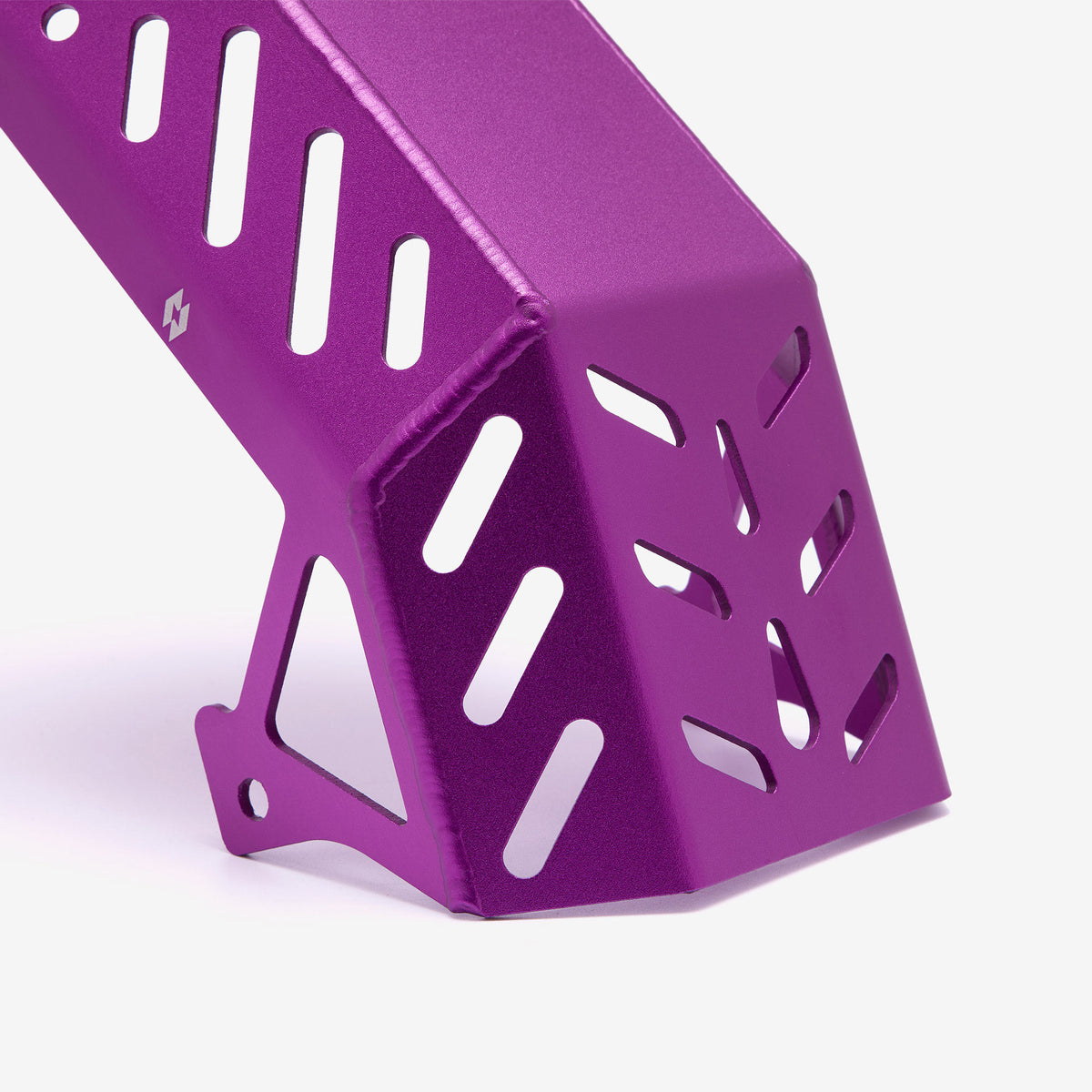 Purple engine guard bashplate for Sur-Ron Light Bee, alternate view