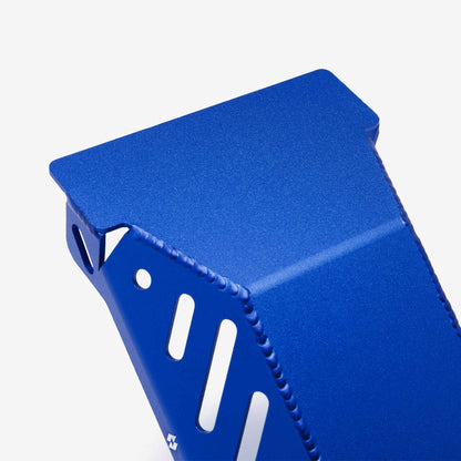 Blue bashplate for Sur-Ron Light Bee, alternate view