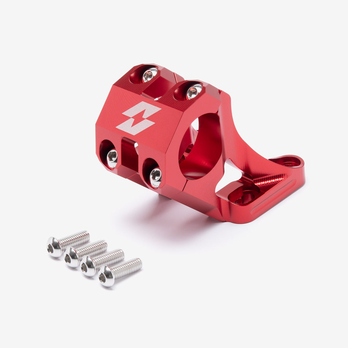 Full-E Charged 31.8mm handlebar risers in red for Sur-Ron Light Bee and Talaria