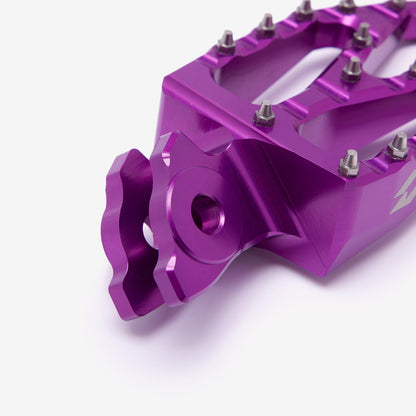 Purple wide footpeg set for Sur-Ron and Talaria, alternate view