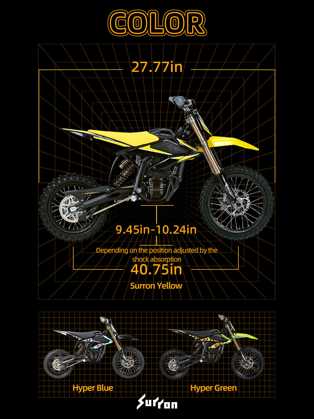 SUR-RON HYPER BEE electric dirt bike rear view