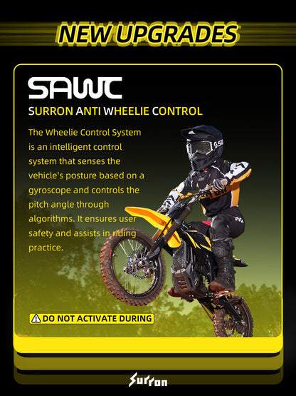 SUR-RON HYPER BEE electric dirt bike cockpit and controls