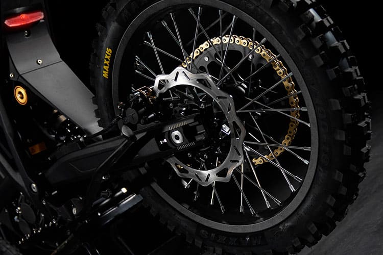 TALARIA KOMODO electric dirt bike, front three quarter view