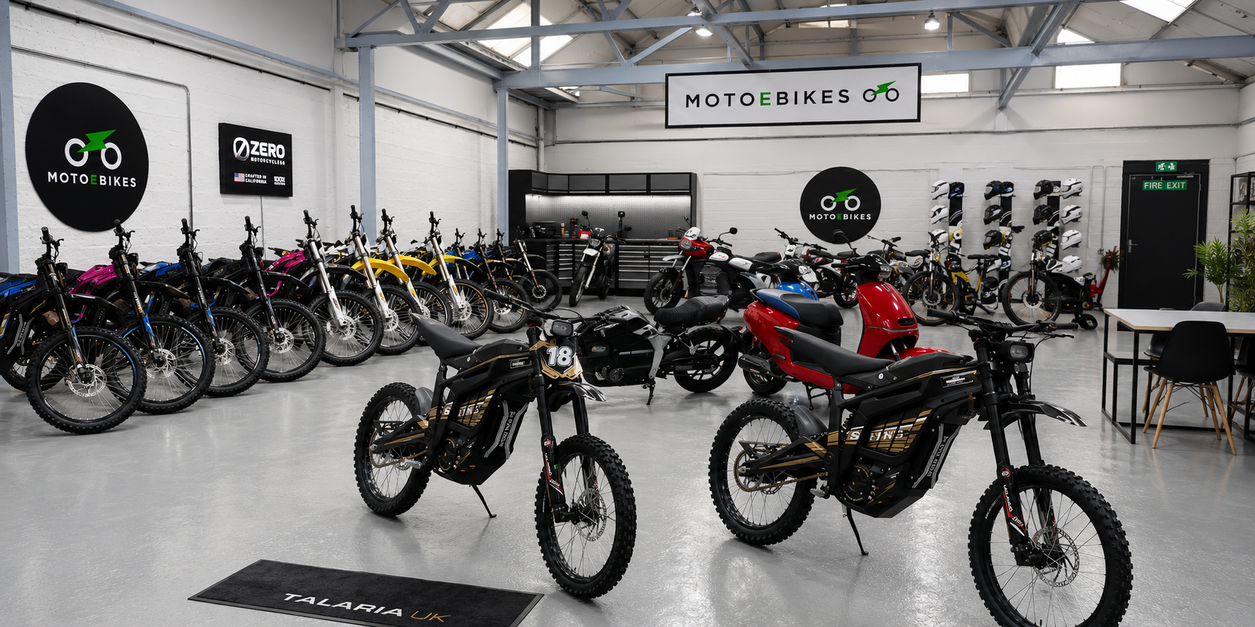 MotoEbikes Guildford showroom for Stark VARG electric motorbikes