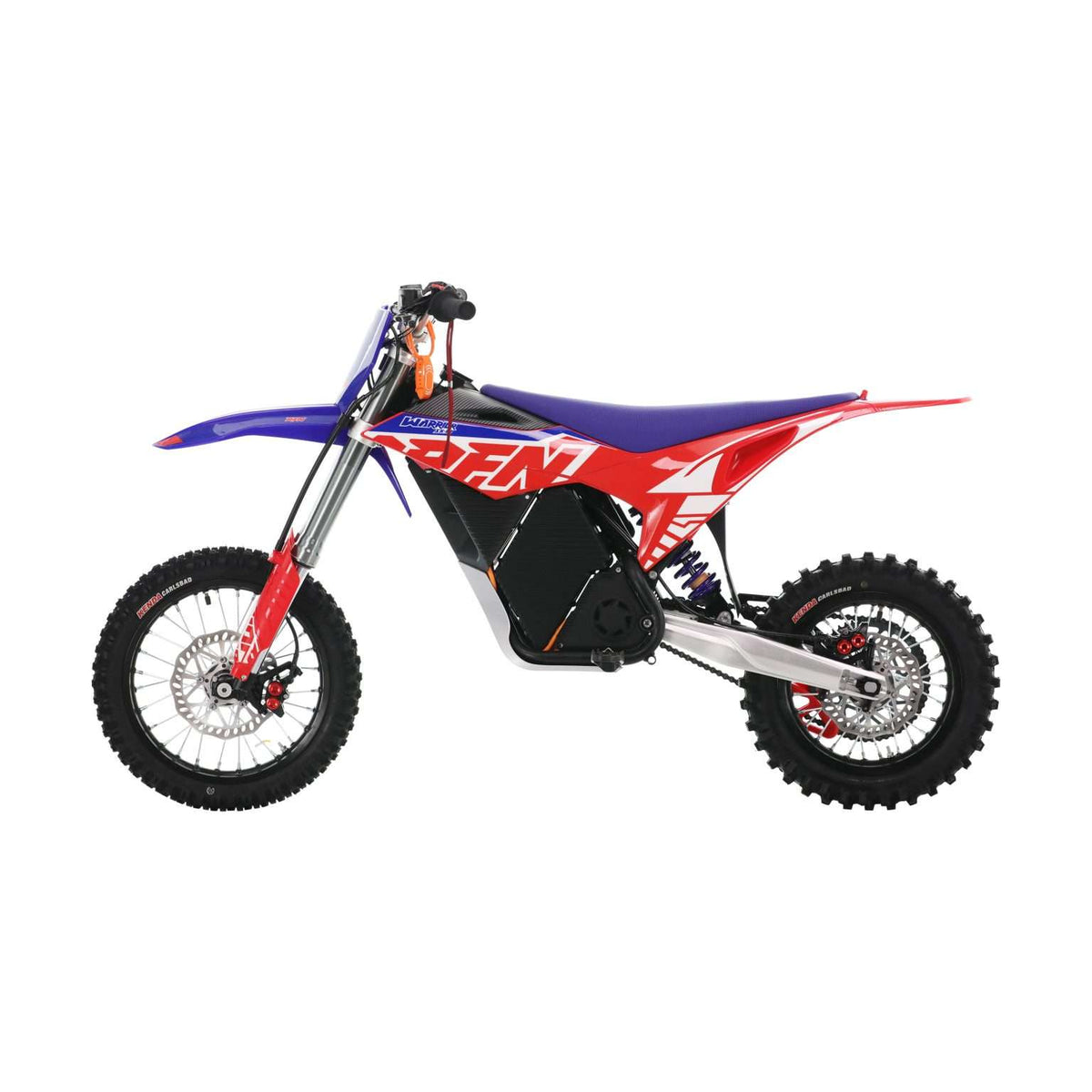 RFN WARRIOR SX-E8 electric dirt bike front three quarter view