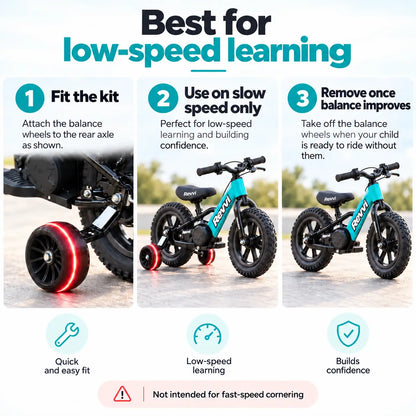 Revvi Stabilisers / Balance Wheel Kit | 12 & 16 Electric Bikes