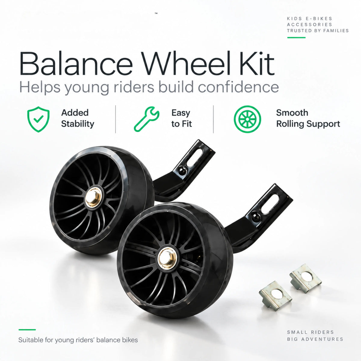 Revvi Stabilisers / Balance Wheel Kit | 12 & 16 Electric Bikes