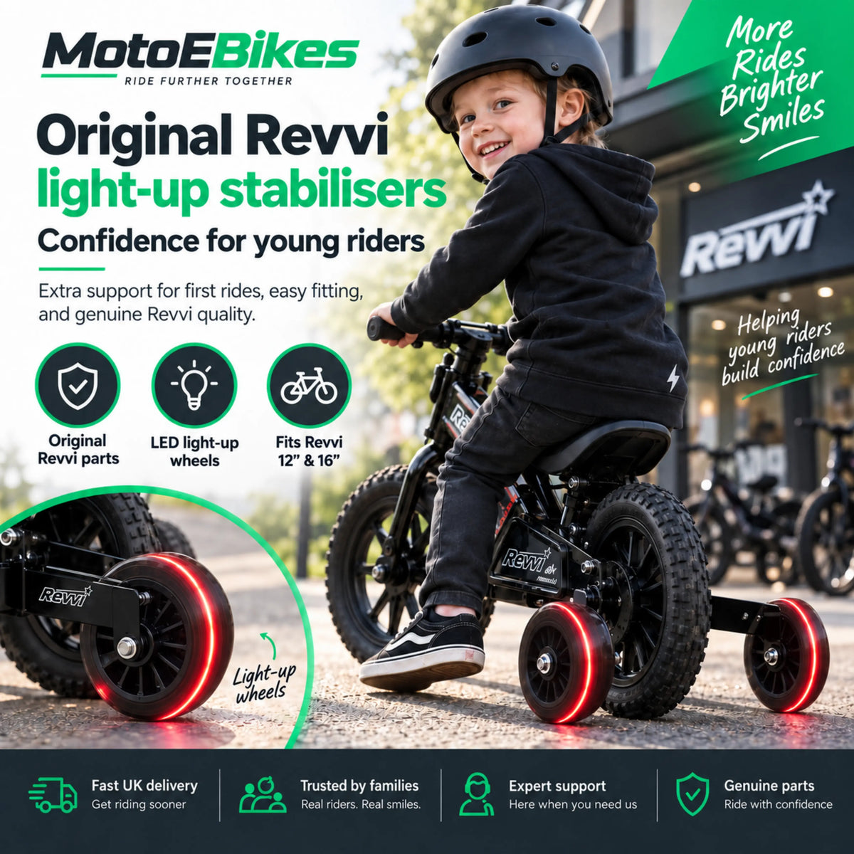 Revvi Stabilisers / Balance Wheel Kit | 12 & 16 Electric Bikes