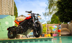 LIVEWIRE S2 ALPINISTA electric motorcycle, Quasar Red, side profile