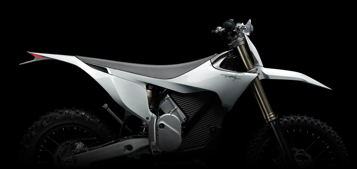 STARK VARG EX electric enduro motorbike, white, official studio photo