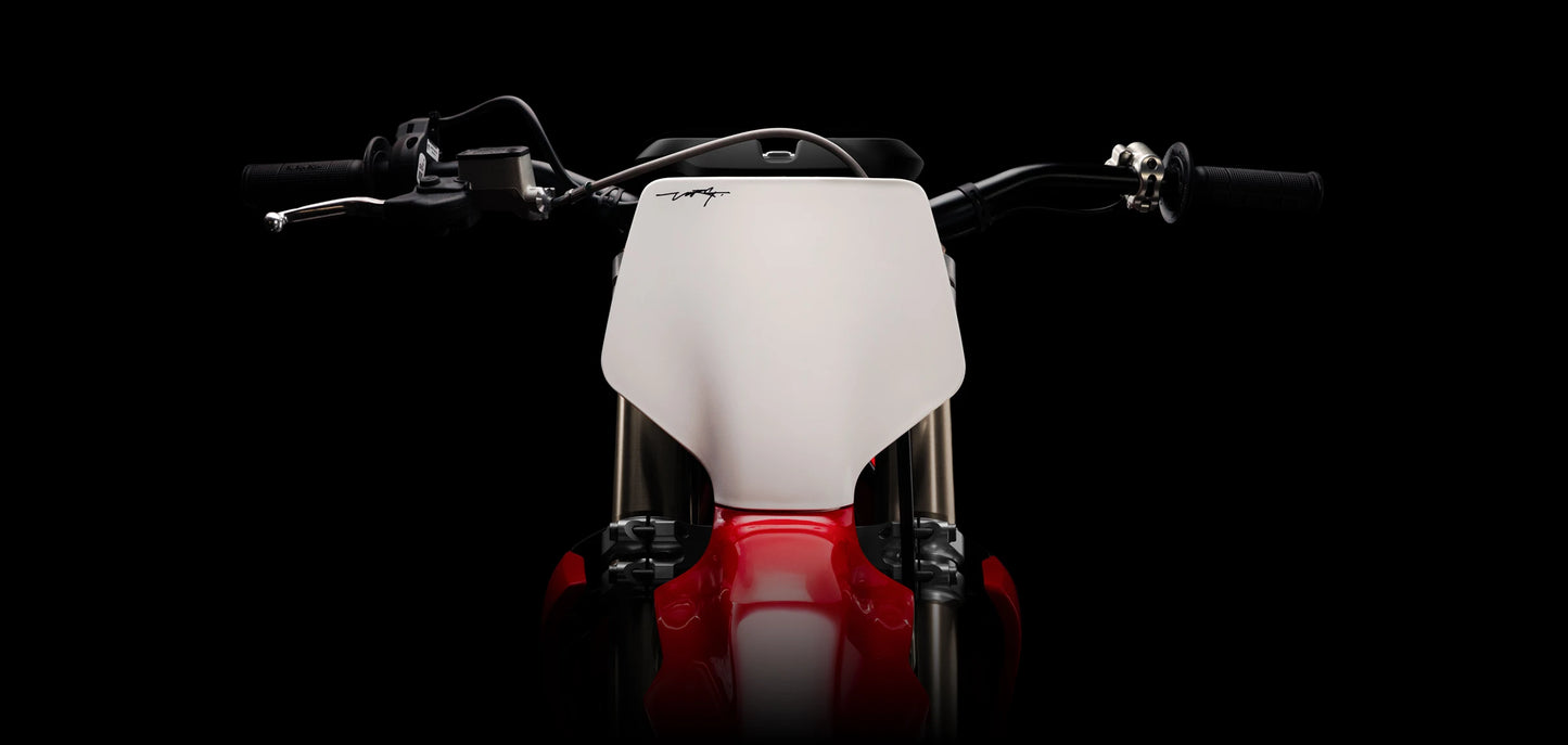 STARK VARG MX 1.2 80HP ALPHA electric motocross bike, rear brake detail with footbrake