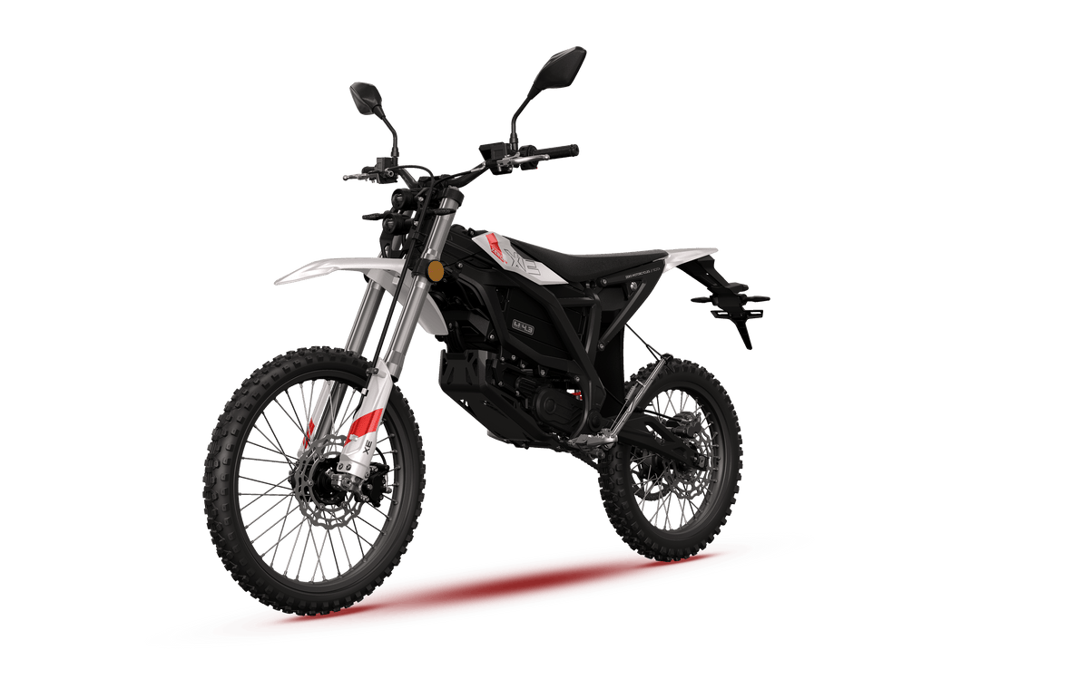 ZERO XE electric dirt bike, front three quarter view