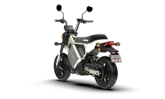 LiveWire S4 Honcho Street in Green, rear three-quarter view showing the rear light, indicators and number-plate holder