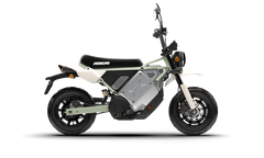 LiveWire S4 Honcho Street in Green, side profile showing the road tyres, mirrors and headlight
