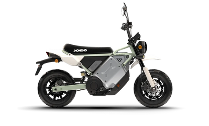 LiveWire S4 Honcho Street in Green, side profile showing the road tyres, mirrors and headlight