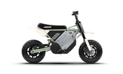 LiveWire S4 Honcho Trail in Moss Oat, side profile showing the compact frame and off-road tyres
