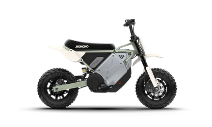 LiveWire S4 Honcho Trail in Moss Oat, side profile showing the compact frame and off-road tyres