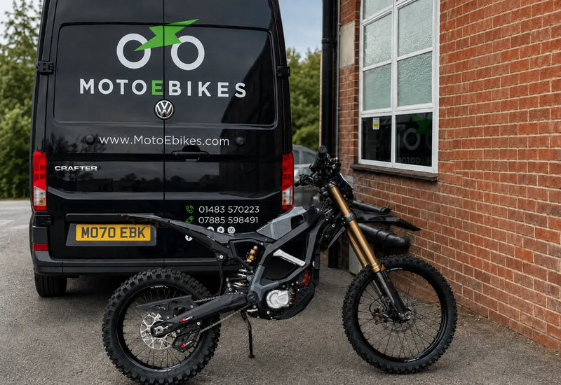 Electric motorbike prepared for transport