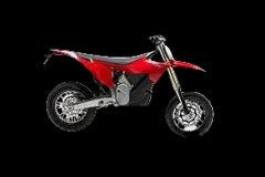 Red dirt bike on a white background STARK VARG SM 60HP | Road Legal Electric Supermoto | MotoEBikes